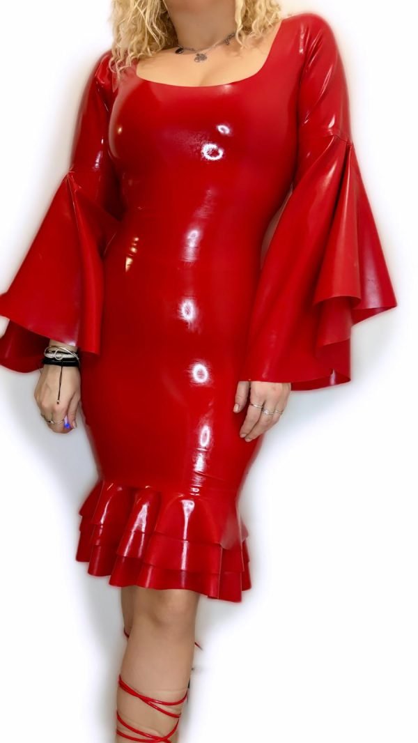 Tight Dress With Flounces - Image 3