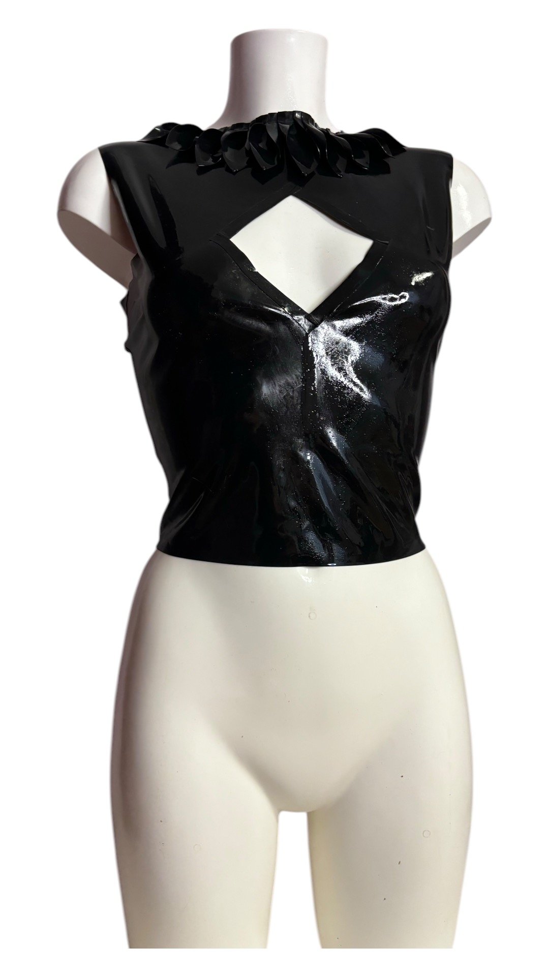 Petal Collar Keyhole Top