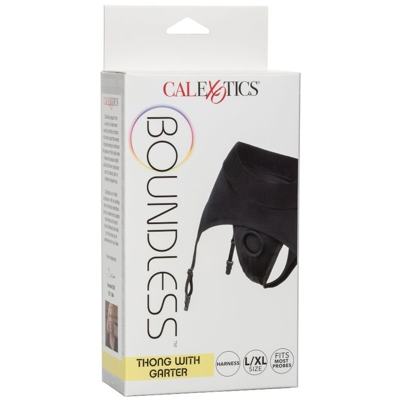 CALEXOTICS - BOUNDLESS THONG WITH GARTER L/XL - Image 4