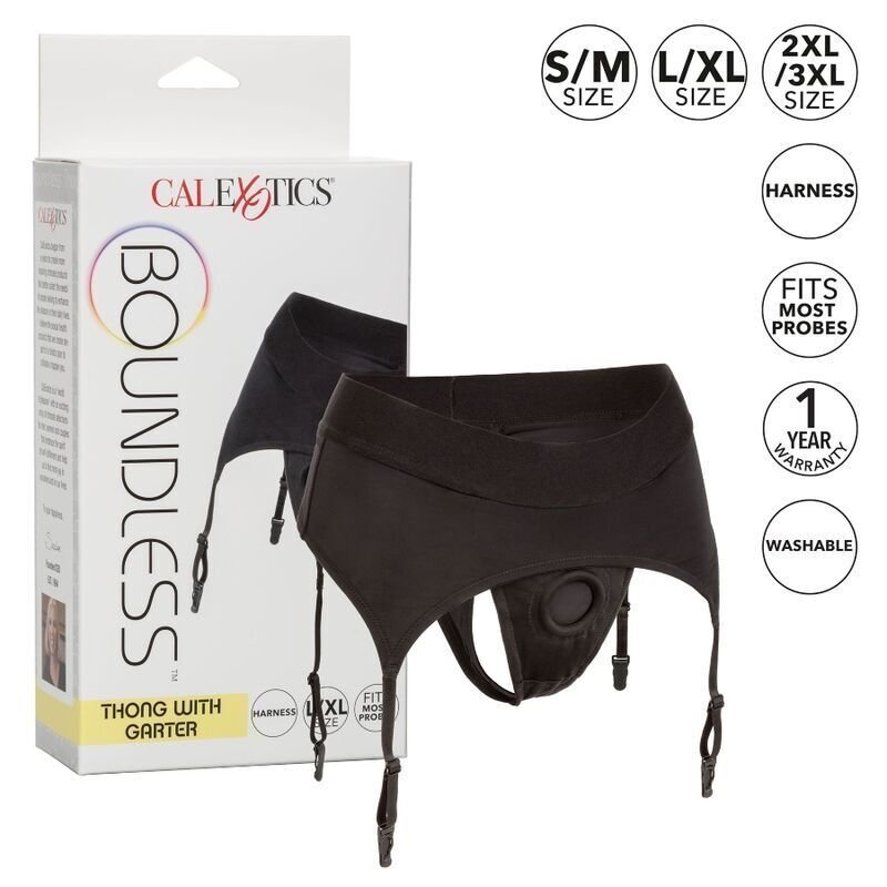 CALEXOTICS - BOUNDLESS THONG WITH GARTER S/M - Image 2
