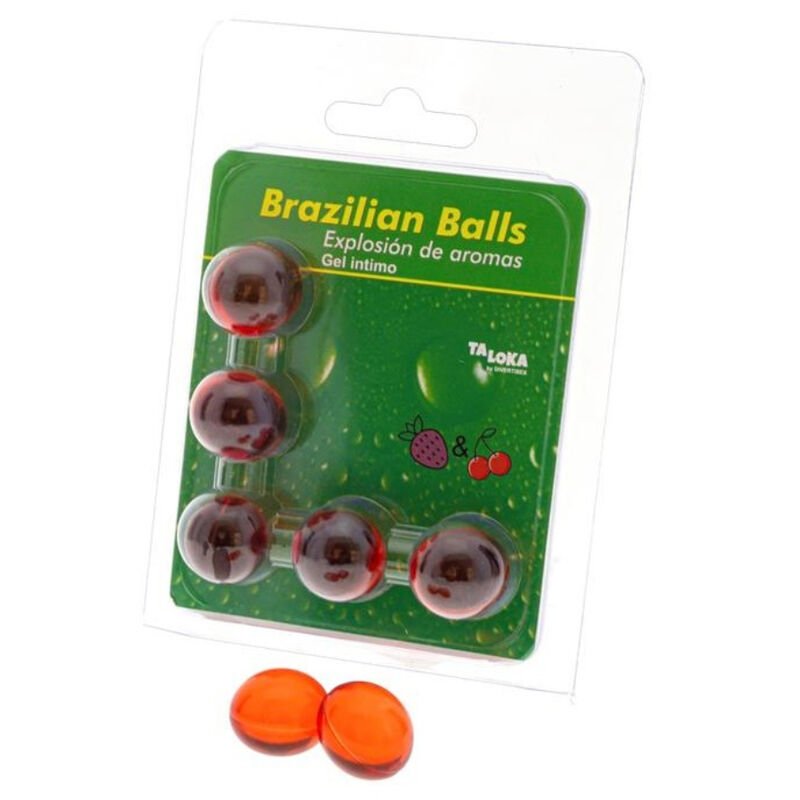 TALOKA - 5 BRAZILIAN BALLS STRAWBERRY  CHERRY INTIMATE GEL