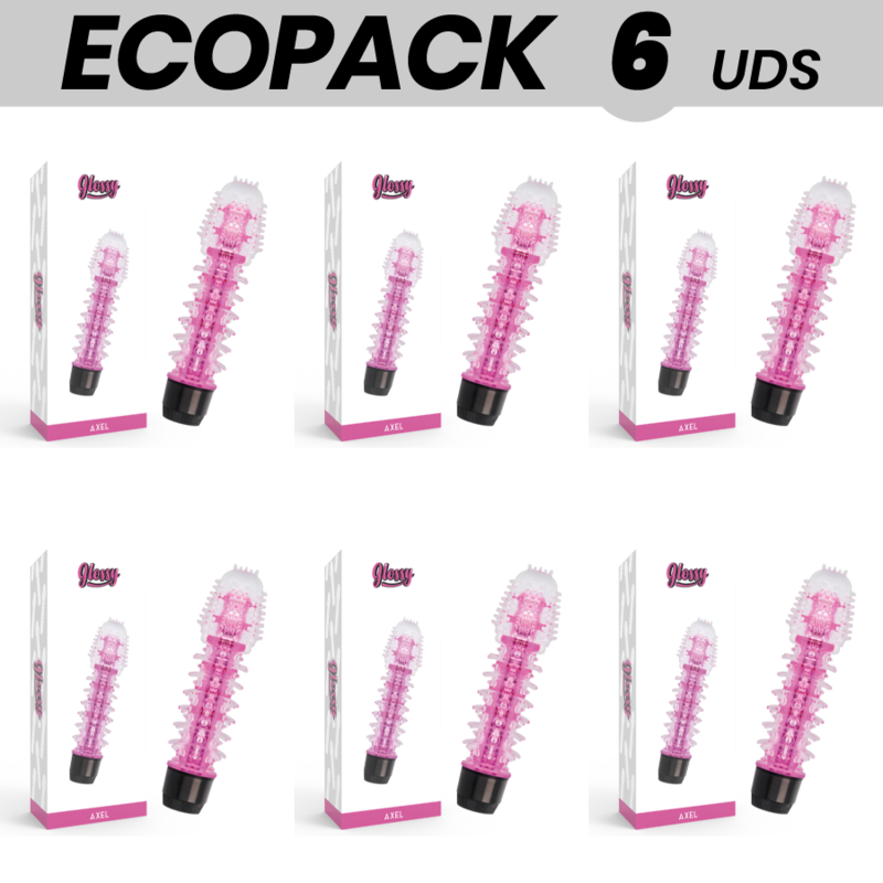 ECOPACK 6 UNITS - GLOSSY AXEL VIBRATOR PINK