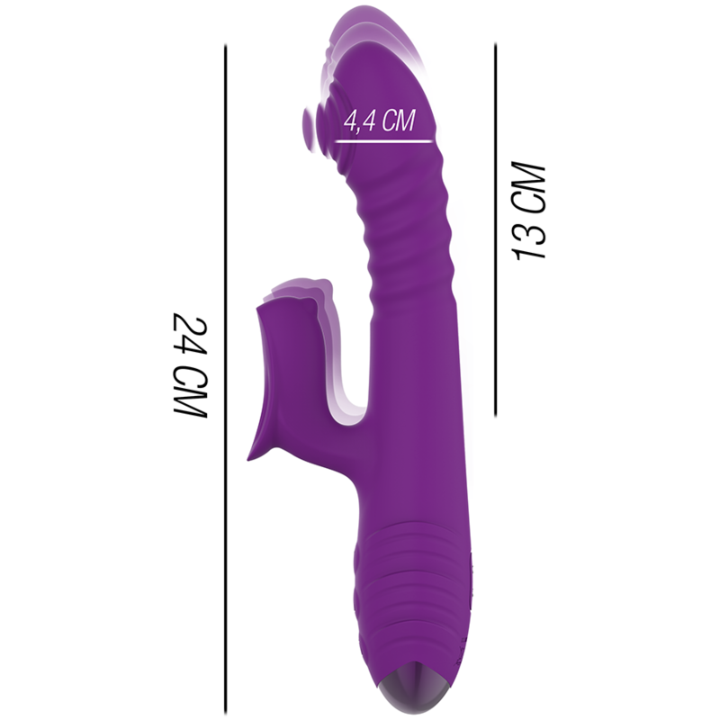 INTENSE - IGGY MULTIFUNCTION RECHARGEABLE VIBRATOR UP DOWN WITH CLITORAL STIMULATOR PURPLE - Image 3