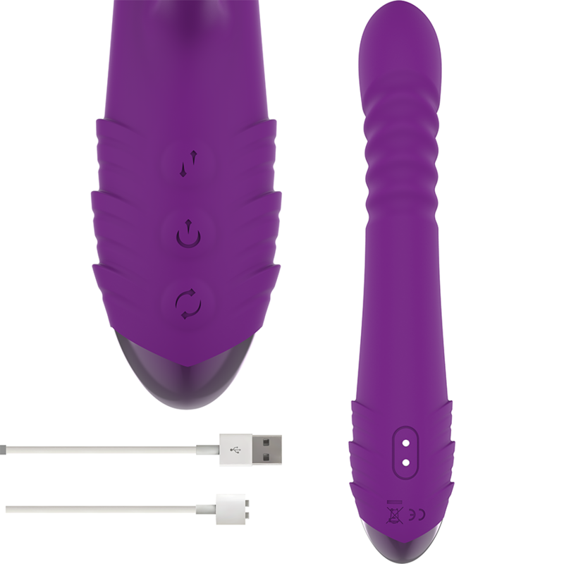 INTENSE - IGGY MULTIFUNCTION RECHARGEABLE VIBRATOR UP DOWN WITH CLITORAL STIMULATOR PURPLE - Image 4