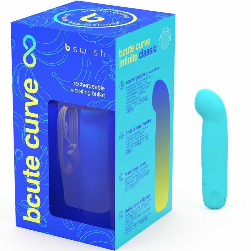 B SWISH - BCUTE CURVE INFINITE CLASSIC LIMITED EDITION BLUE SILICONE RECHARGEABLE VIBRATOR - Image 4