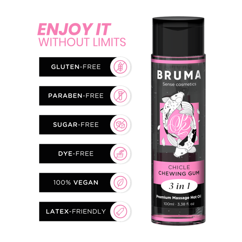BRUMA - PREMIUM MASSAGE HOT OIL CHEWING GUM 3 IN 1 - 100 ML - Image 3