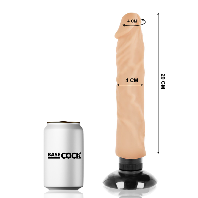 BASECOCK - VIBRADOR REALÍSTICO 2-1 NATURAL 20 CM -O- 4 CM - Image 2