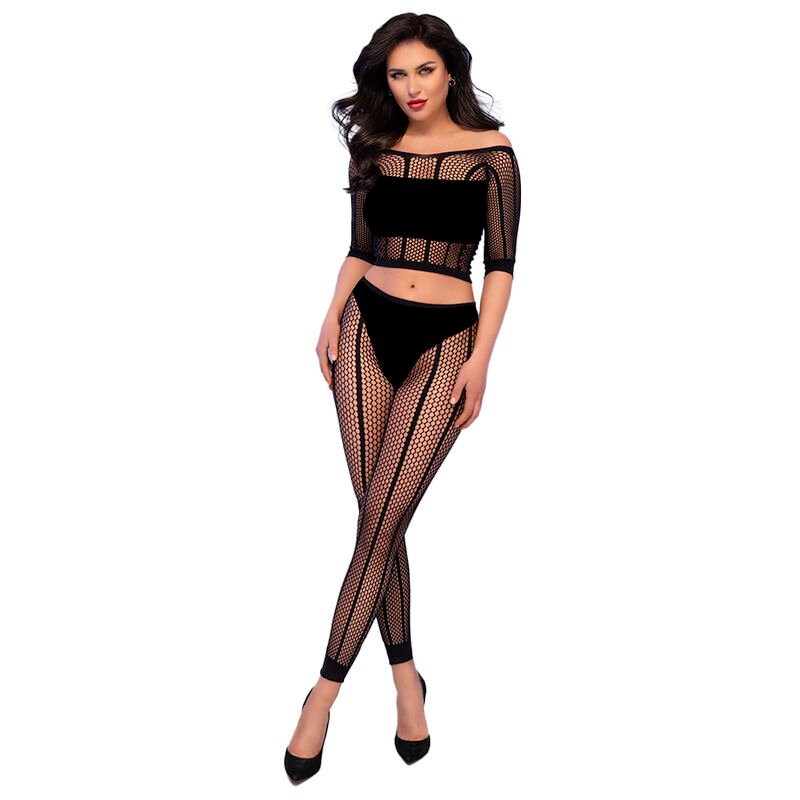 CHILIROSE - CR 4647 TOP  LEGGINS BLACK S/M