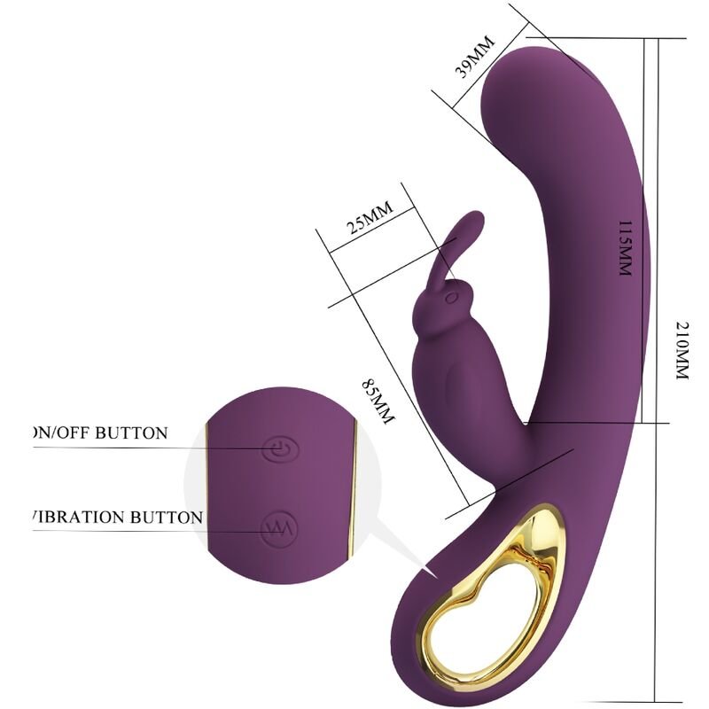 PRETTY LOVE - LIAM RABBIT VIBRATOR G SPOT STIMULATOR PURPLE - Image 3