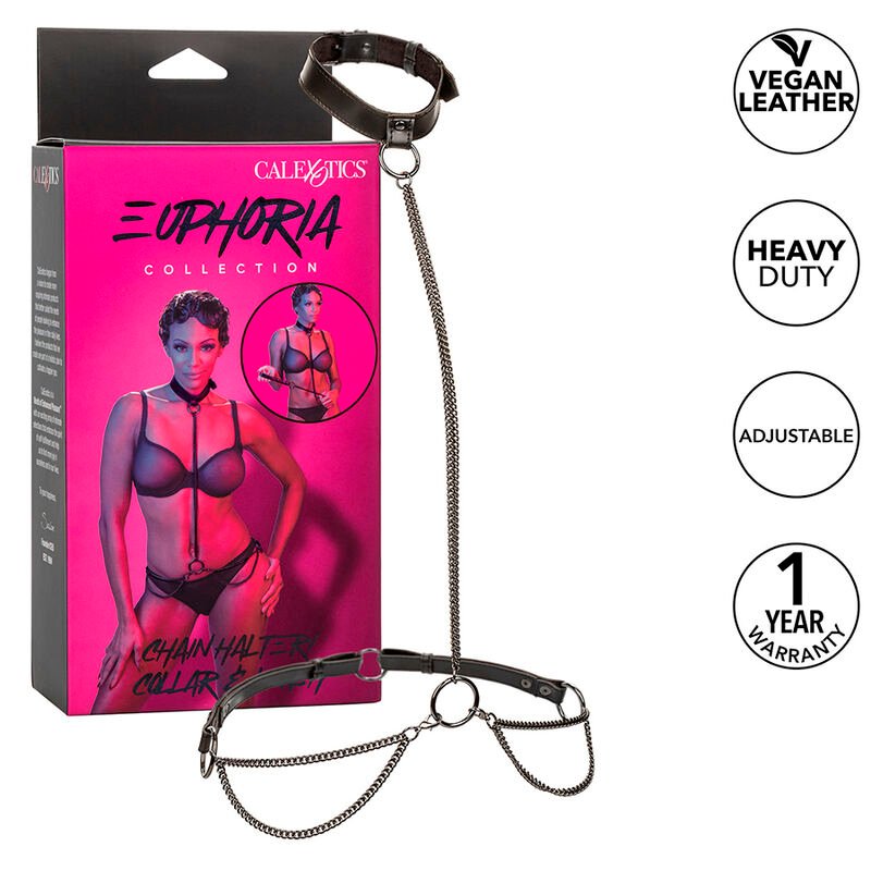 CALEXOTICS - EUPHORIA CHAIN HALTER COLLAR  LEASH