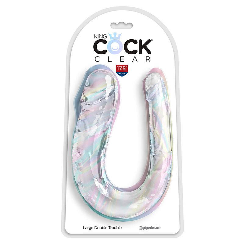 KING COCK - DOUBLE TROUBLE DOUBLE DILDO 44 CM CLEAR - Image 2