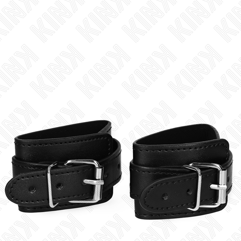 KINK - LOCKABLE DUNGEON WRIST RESTRAINTS BLACK ADJUSTABLE 21-28 CM X 5.5 CM - Image 2