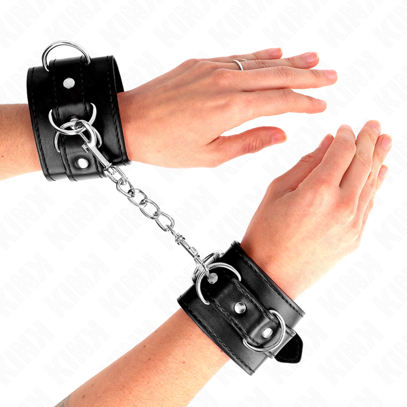 KINK - 3 D-RING WRIST RESTRAINTS ADJUSTABLE BLACK 17.5-25 CM X 6 CM - Image 4