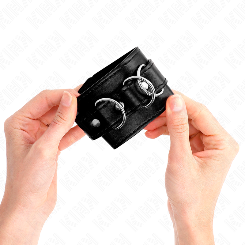 KINK - 3 D-RING WRIST RESTRAINTS ADJUSTABLE BLACK 17.5-25 CM X 6 CM - Image 3