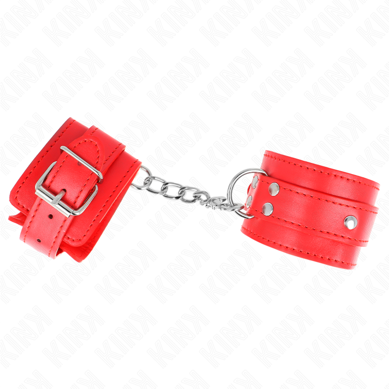 KINK - 3 D-RING WRIST RESTRAINTS ADJUSTABLE RED 17.5-25 CM X 6 CM - Image 2