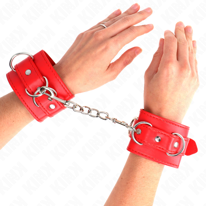 KINK - 3 D-RING WRIST RESTRAINTS ADJUSTABLE RED 17.5-25 CM X 6 CM - Image 4