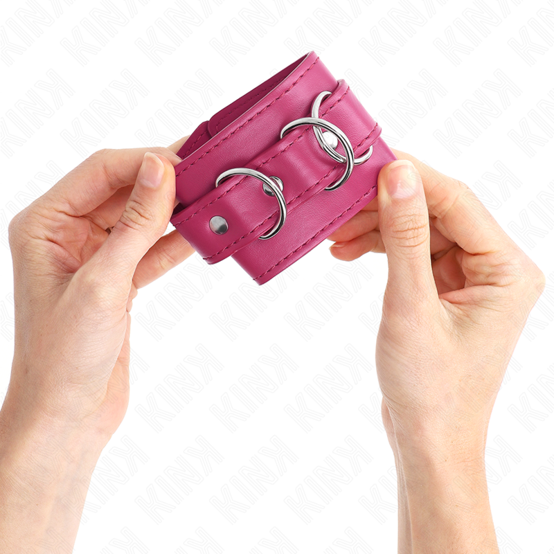 KINK - 3 D-RING WRIST RESTRAINTS ADJUSTABLE PINK 17.5-25 CM X 6 CM - Image 3