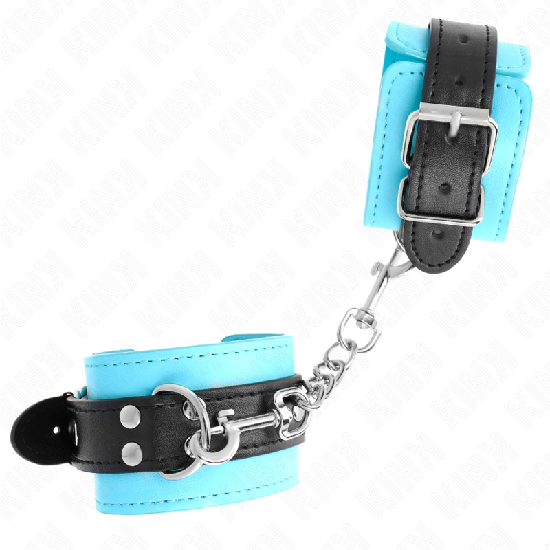 KINK - HOOK WRIST RESTRAINTS BLUE FUR LINED ADJUSTABLE 20-28 CM X 5.5 CM - Image 2