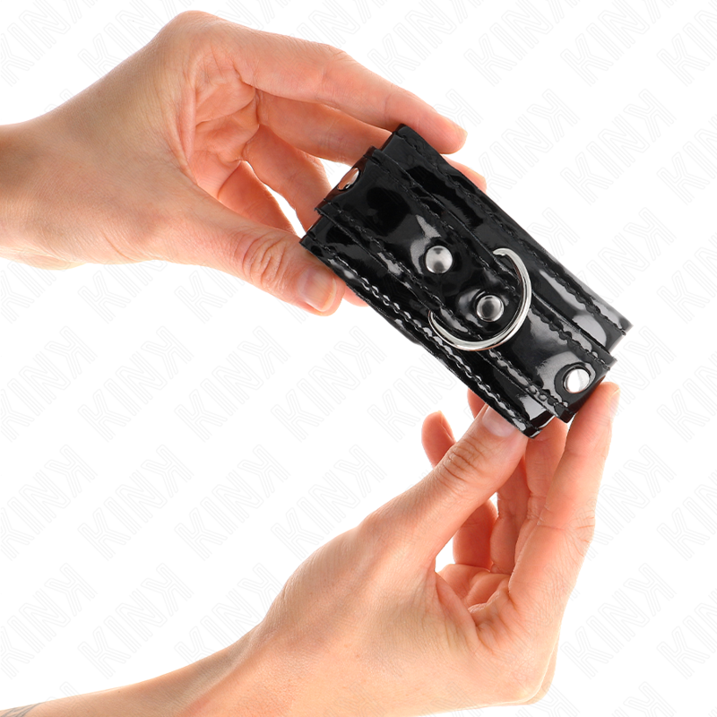 KINK - SHINY NEOPRENE WRIST CUFFS ADJUSTABLE 17-24 CM X 4.5 CM - Image 3