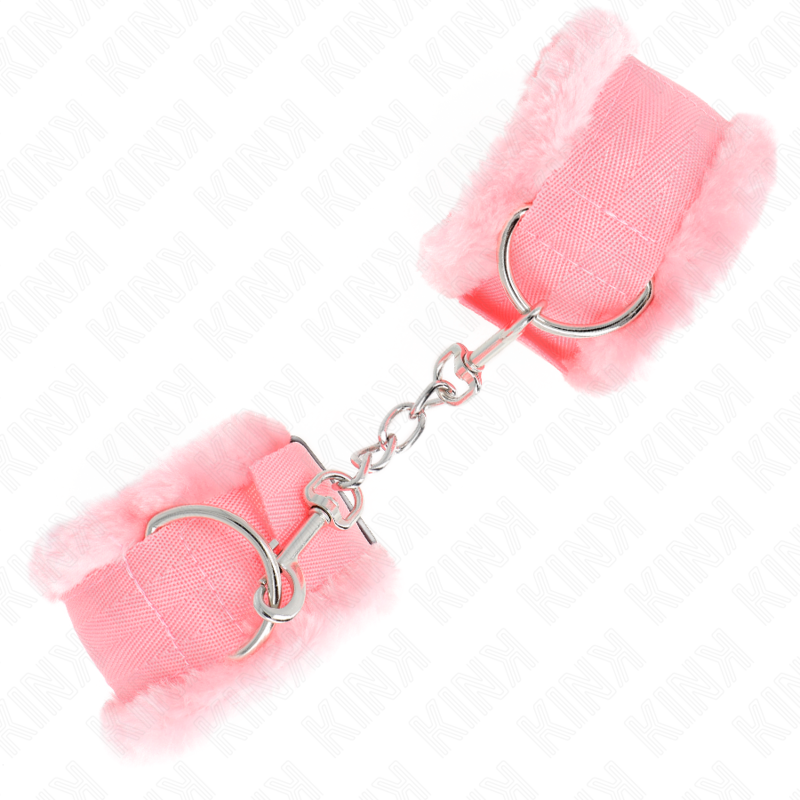 KINK - FURRY LINED WRIST RESTRAINTS PINK ADJUSTABLE 17-31 CM X 7 CM - Image 2