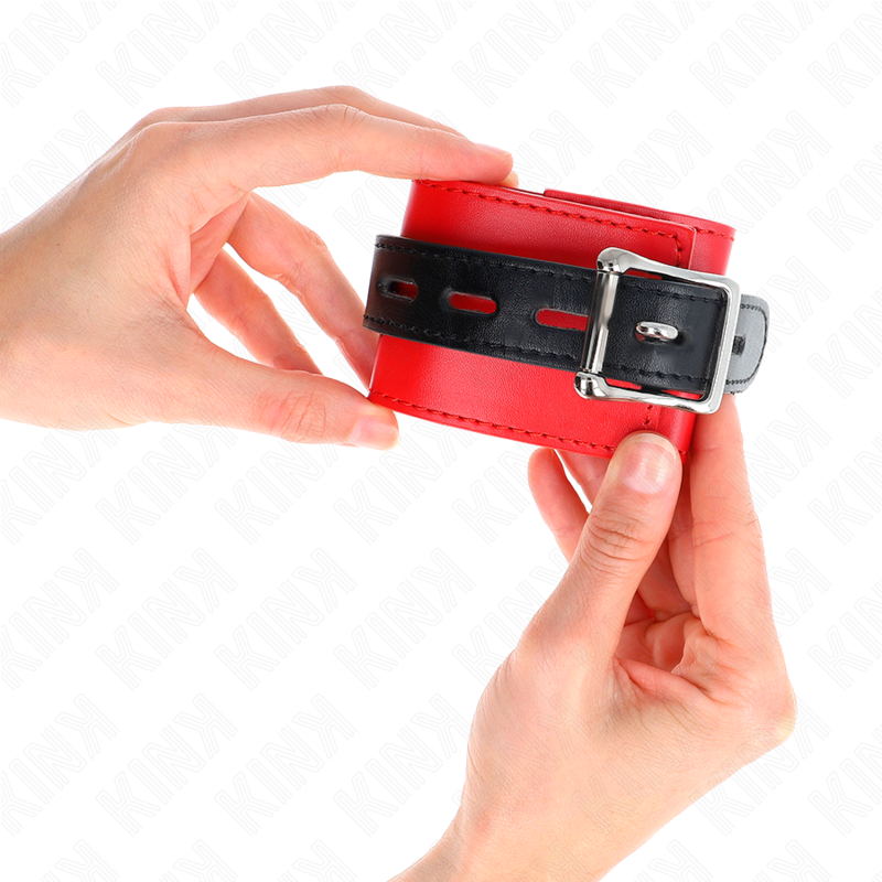 KINK - WRIST RESTRAINTS RED WITH BLACK BELT ADJUSTABLE 17-28 CM X 6 CM - Image 3