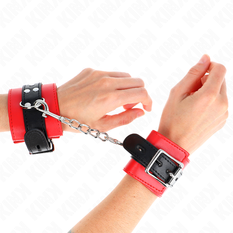 KINK - WRIST RESTRAINTS RED WITH BLACK BELT ADJUSTABLE 17-28 CM X 6 CM - Image 4