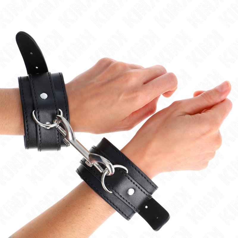 KINK - WRIST RESTRAINTS-SINGLE RIVET ROW BLACK ADJUSTABLE 17-28 CM X 5 CM - Image 4