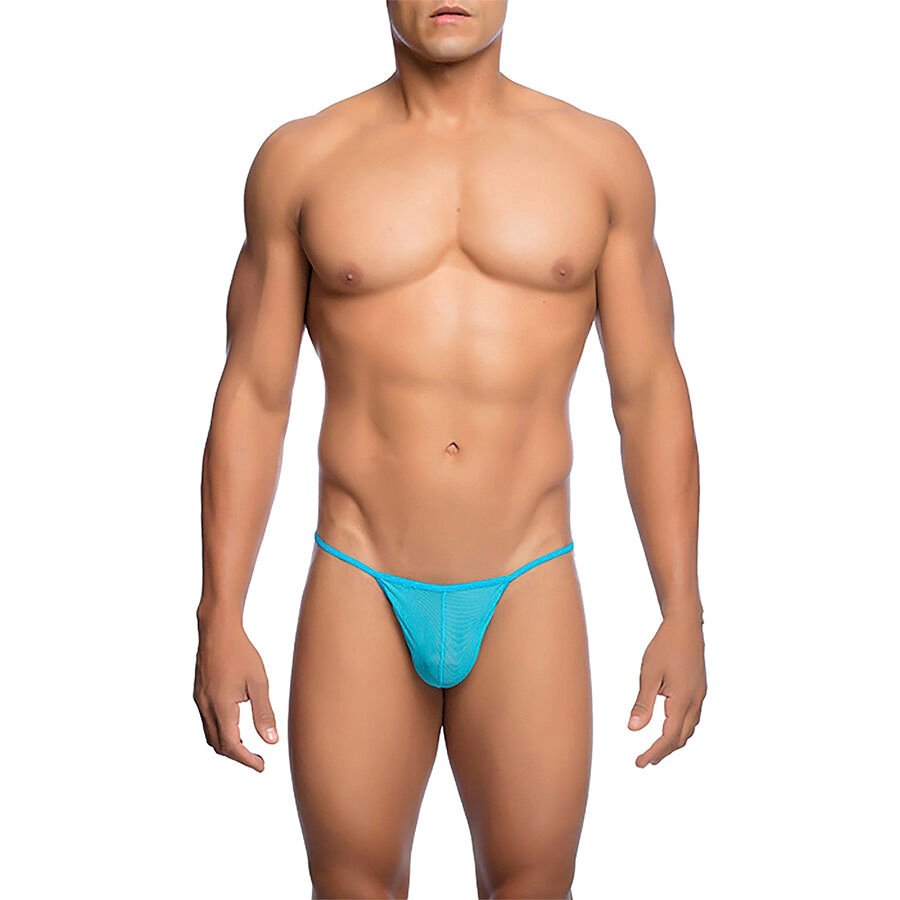 MOB - TANGA TRANSPARENTE CON FORMA DE T AQUA TALLA S/M