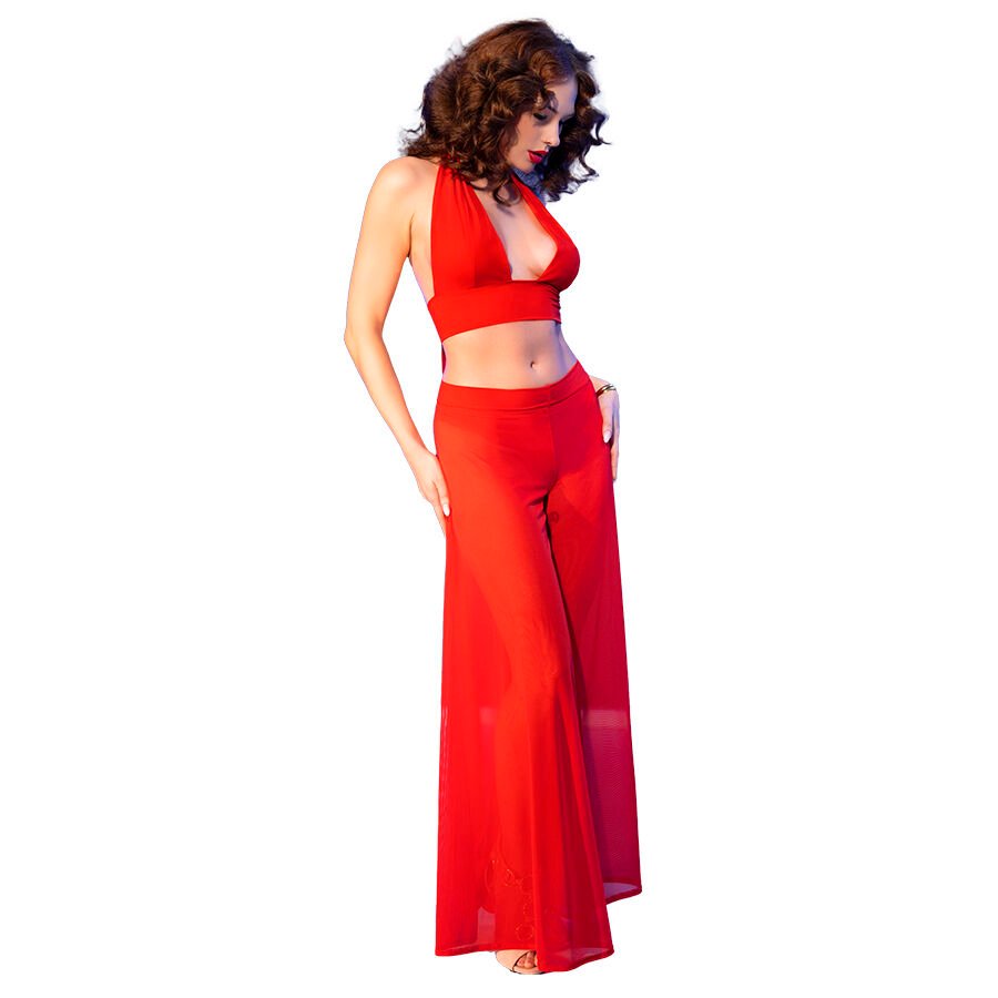 CHILIROSE - CR 4857 SET TOP Y PANTALONES ROJO TALLA S - Image 3