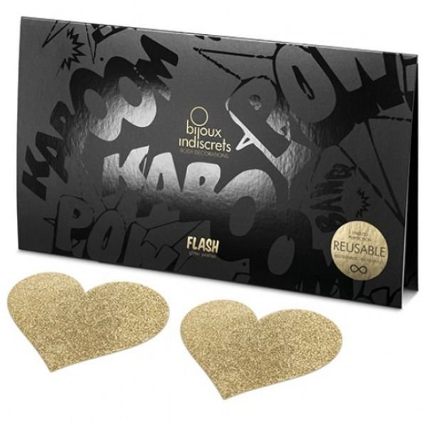 BIJOUX - INDISCRETS FLASH GOLDEN HEART NIPPLE COVERS - Image 4