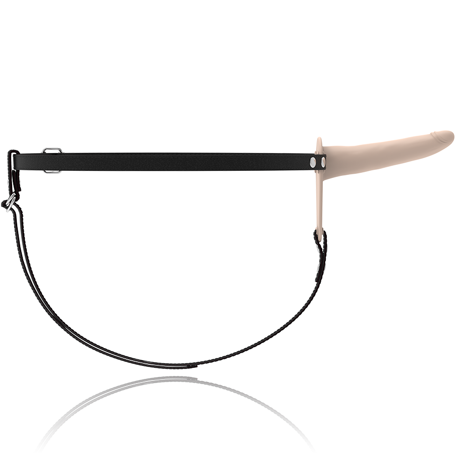 FETISH SUBMISSIVE HARNESS - FLESH SILICONE VIBRATOR 15 CM - Image 5