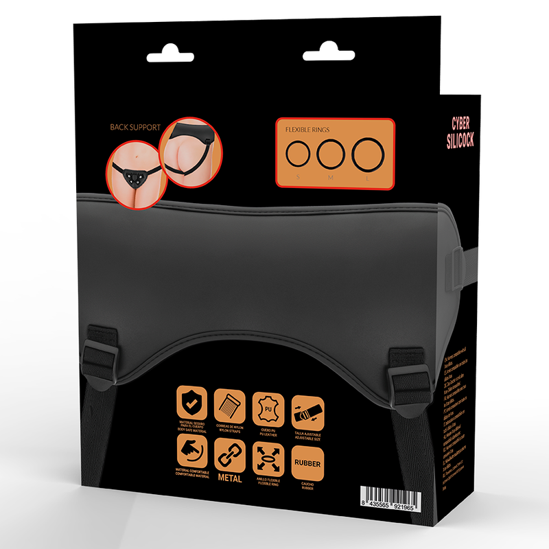 CYBER SILICOCK - STRAP-ON HARNESS WITH 3 RINGS FREE - Image 4